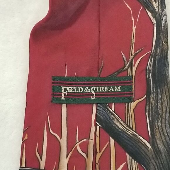 FIELD & STREAM Neck Tie Duck Themed  100% Silk Made in USA Vintage 58x4 - Picture 3 of 5